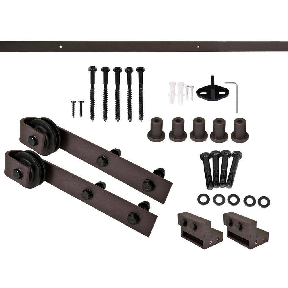 36 in. x 84 in. Espresso Stained Wood Interior Sliding Barn Door with Hardware Kit G30489