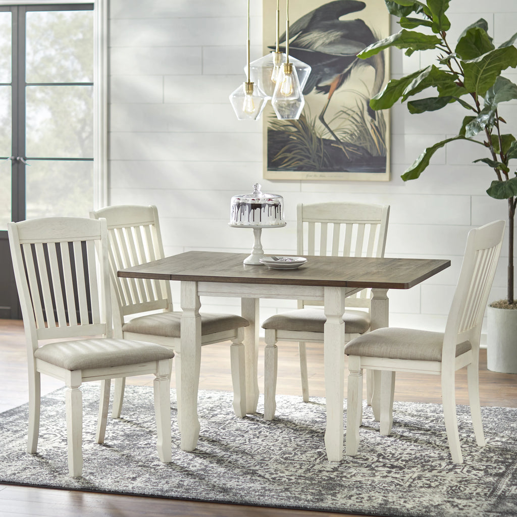 50 x 36 x 30 Walnut Antique White Square Dining Table G705