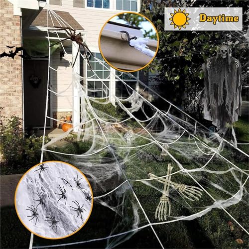 250LED 23x18 FT Lighted Black Spider Web with Purple Lights W109