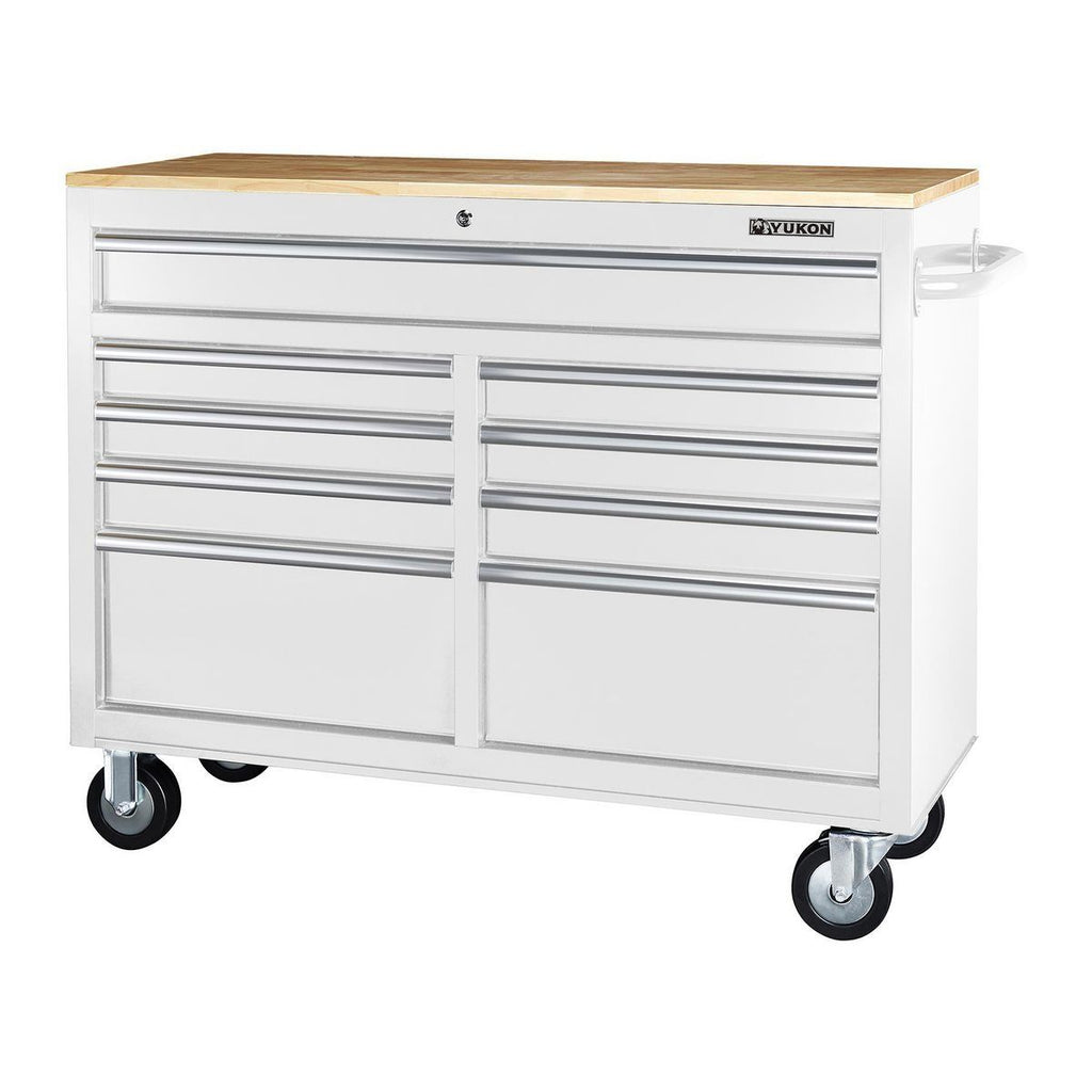 Black 9-Drawer Mobile Storage Cabinet with Solid Wood Top Q415020