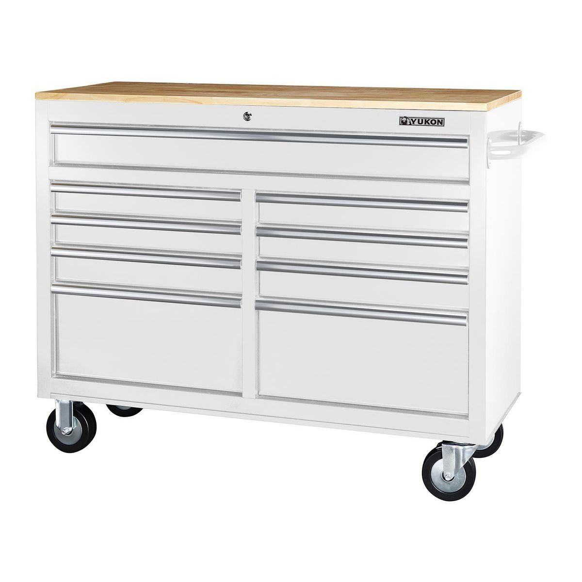 Black 9-Drawer Mobile Storage Cabinet with Solid Wood Top Q415020