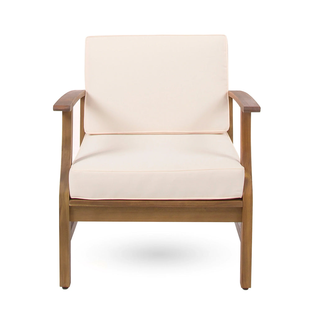 Acacia Wood Club Chairs with Cushions, Set of 2 G989
