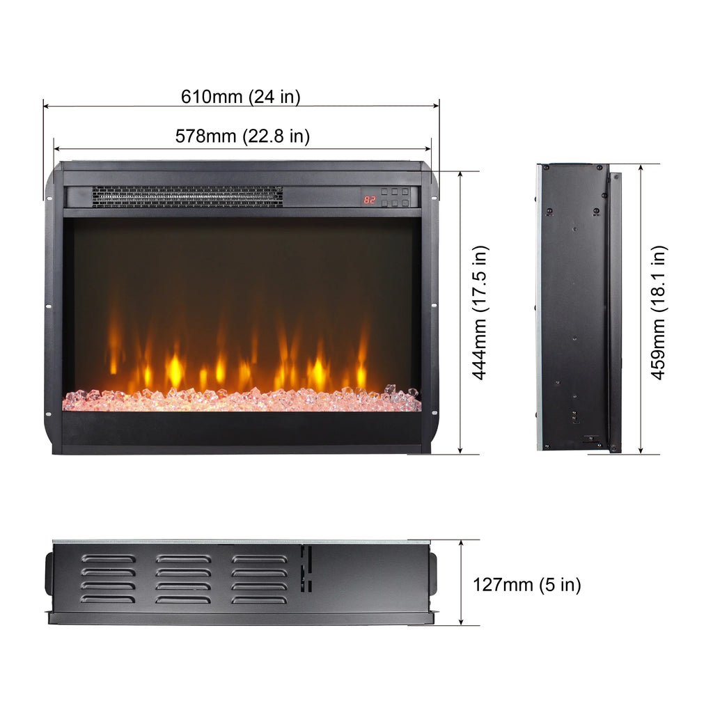 60 Inch Electric Fireplace Media TV Stand with LED Lights H69648