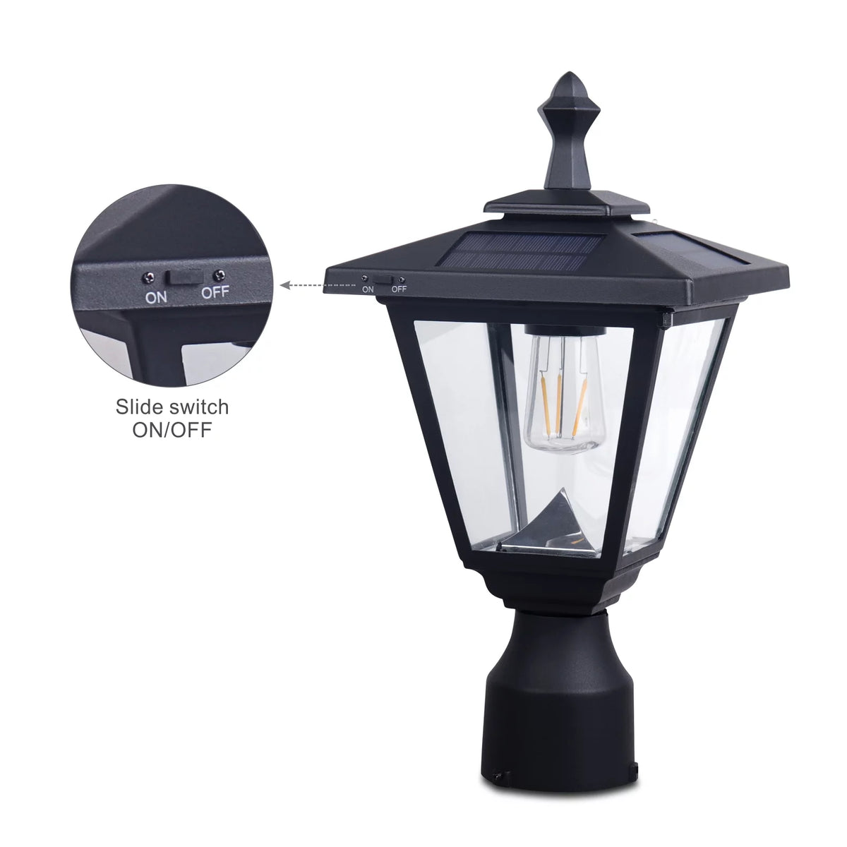Solar Powered LED Aluminum Post Mounted Lamp F803734