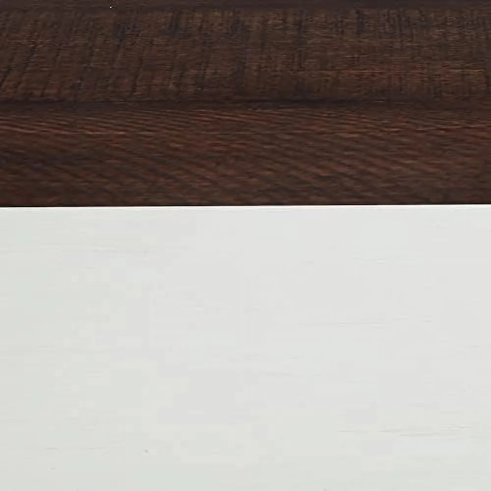 Modern Farmhouse Wood End Table with 3-Tier Vintage White R5741