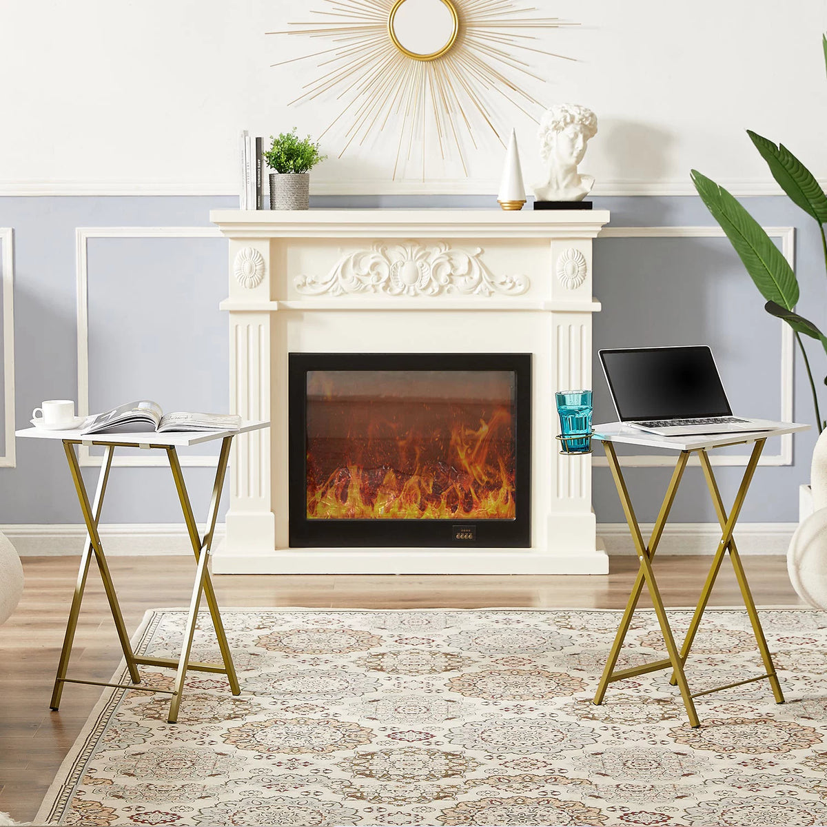 3-Piece Coffee Table Set with 2 TV Tray Table G40544