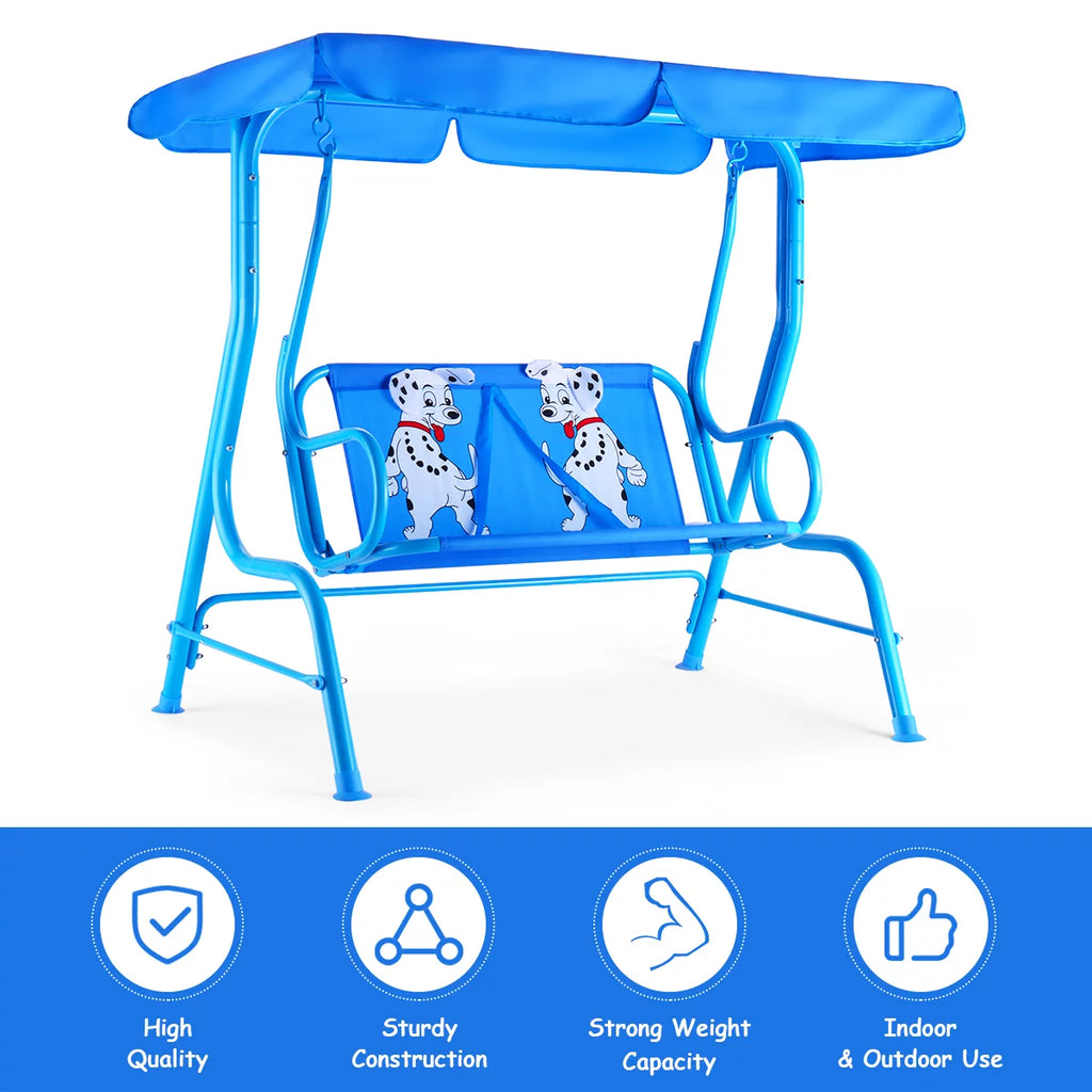 Kids 2 Person Patio Swing Chair with Canopy N3705
