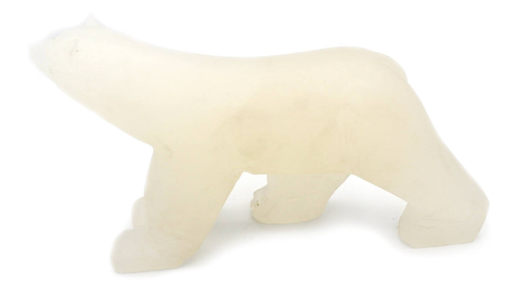 10x22 Long Carved Calcite Polar Bear Figure G616