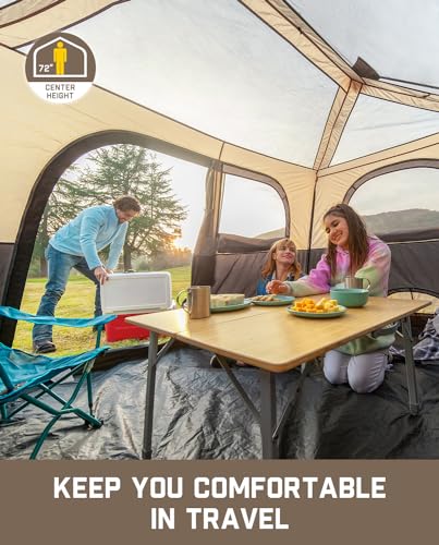 Khaki Instant Cabin Tent with Rainfly & Carry Bag R783