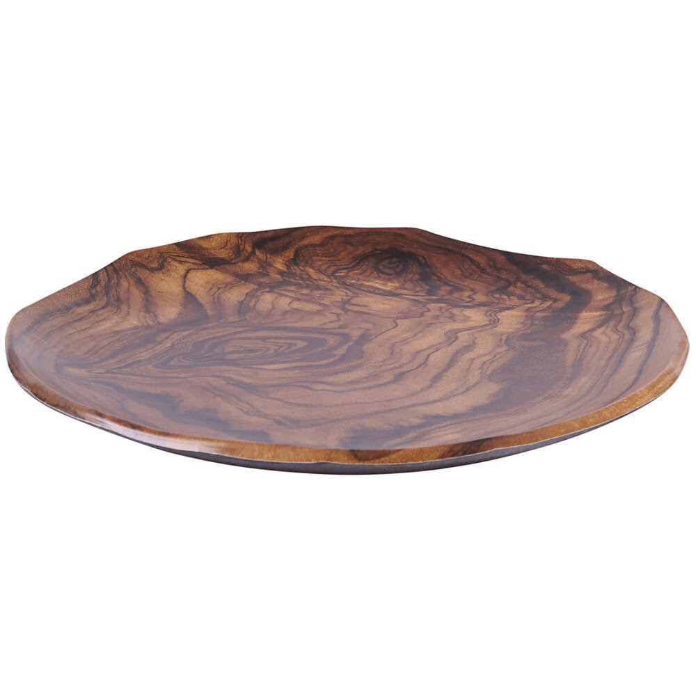 8 1/2x22 Round Wood Grain Melamine Plate Q820749