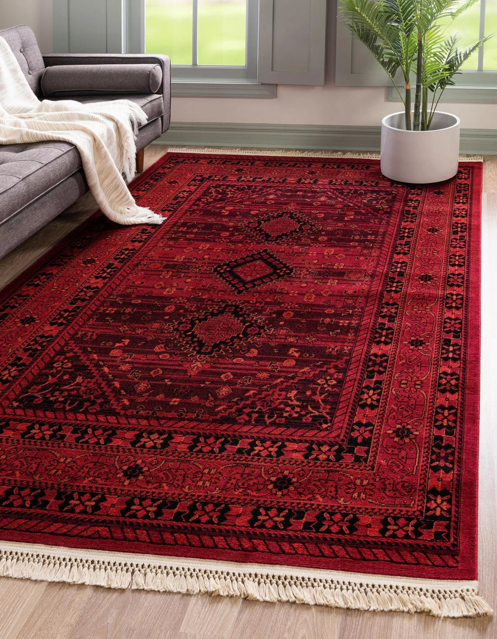 Bokhara Collection Rug 9' x 12' Red Low Rug Q911992