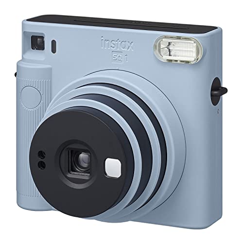 Glacier Blue Instant Camera Bundle with Square Film Twin Pack and Camera Case E403