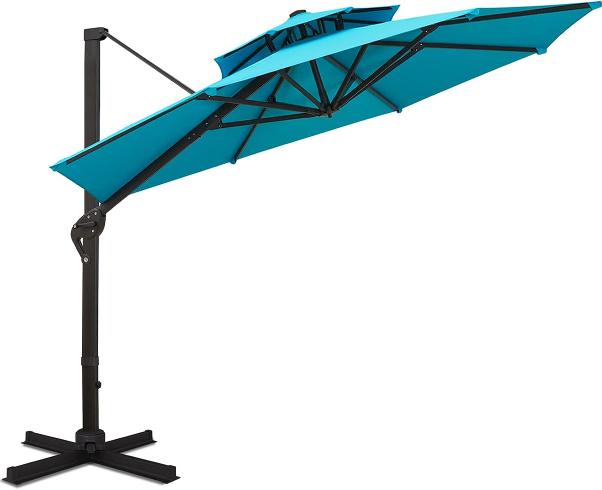 11FT Double Top Cantilever Patio Umbrella Tan T500