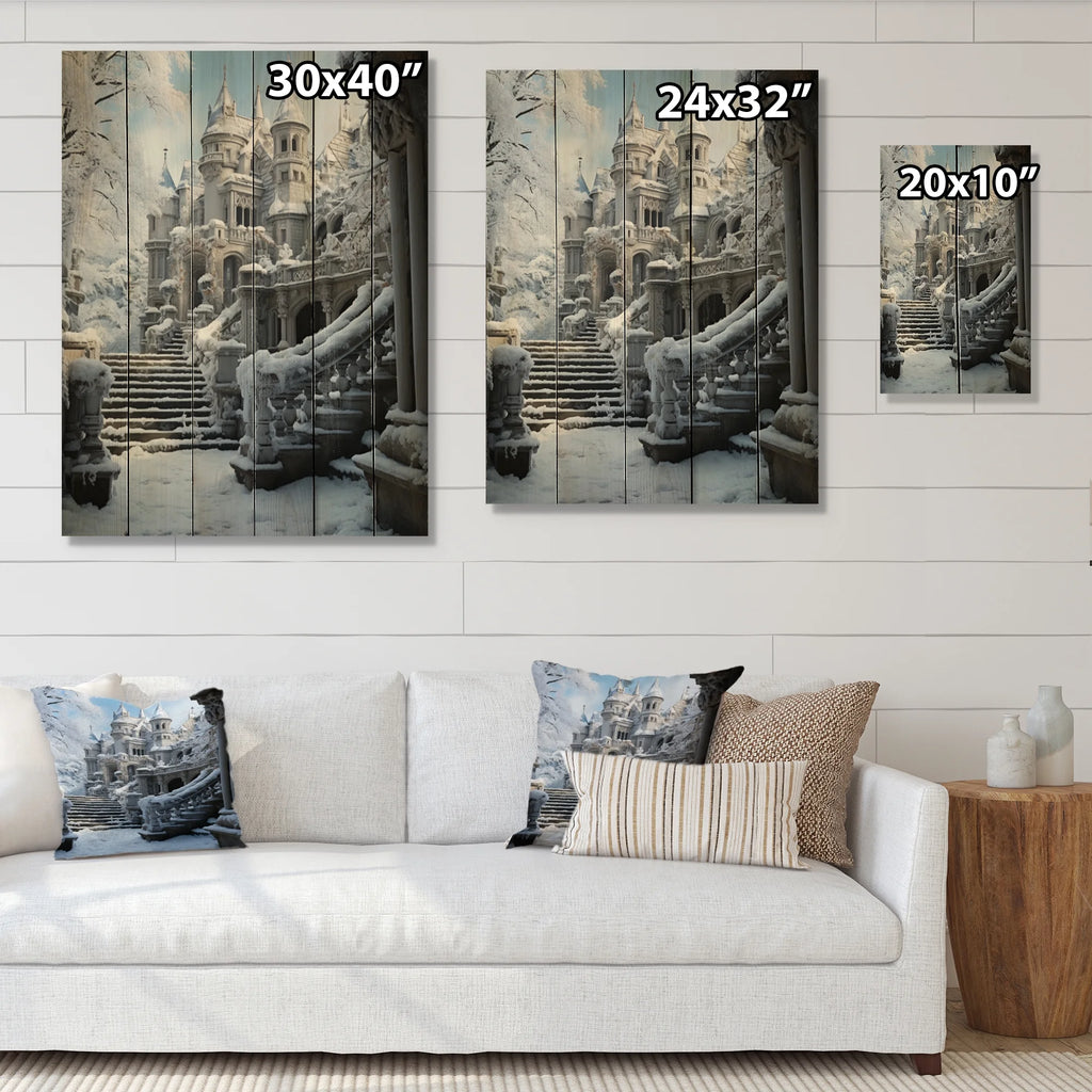 Natural Pine Wood Cityscapes Print J994
