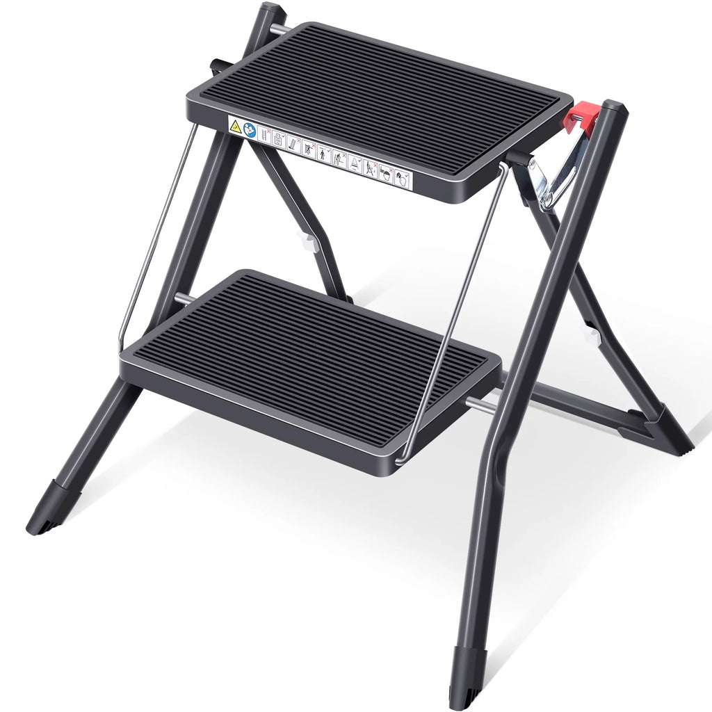 2 Step Folding Non-Slip Ladder 330Lbs Capacity Q9888
