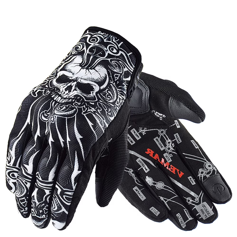 Black Skull Motocross Gloves D920