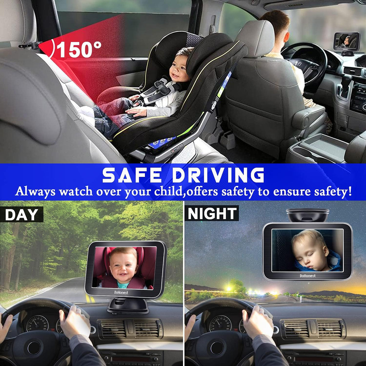 5'' AHD 1080P IR Night Vision Baby Car Camera H44661