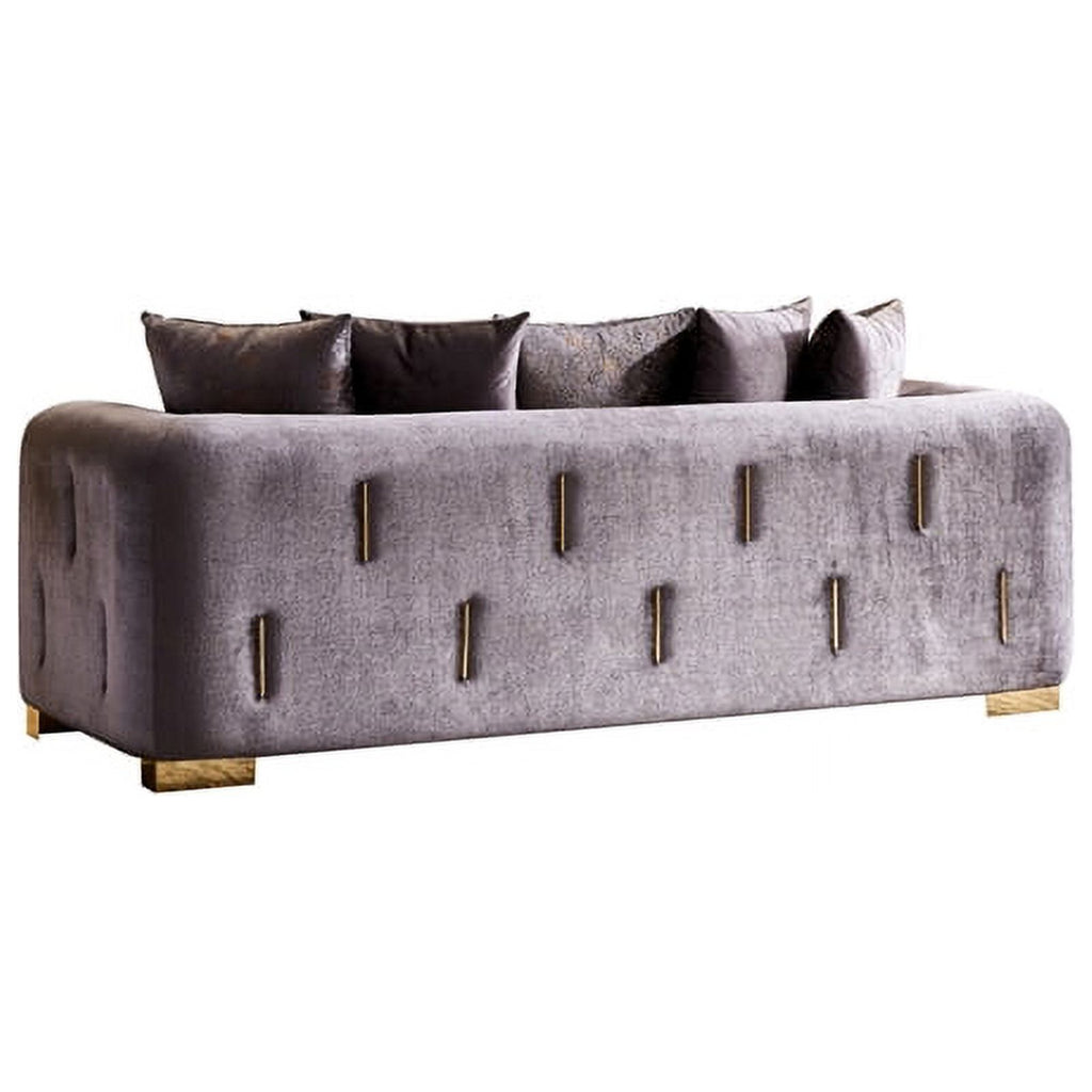 Gray Velvet 2Pc Living Room Set I3548