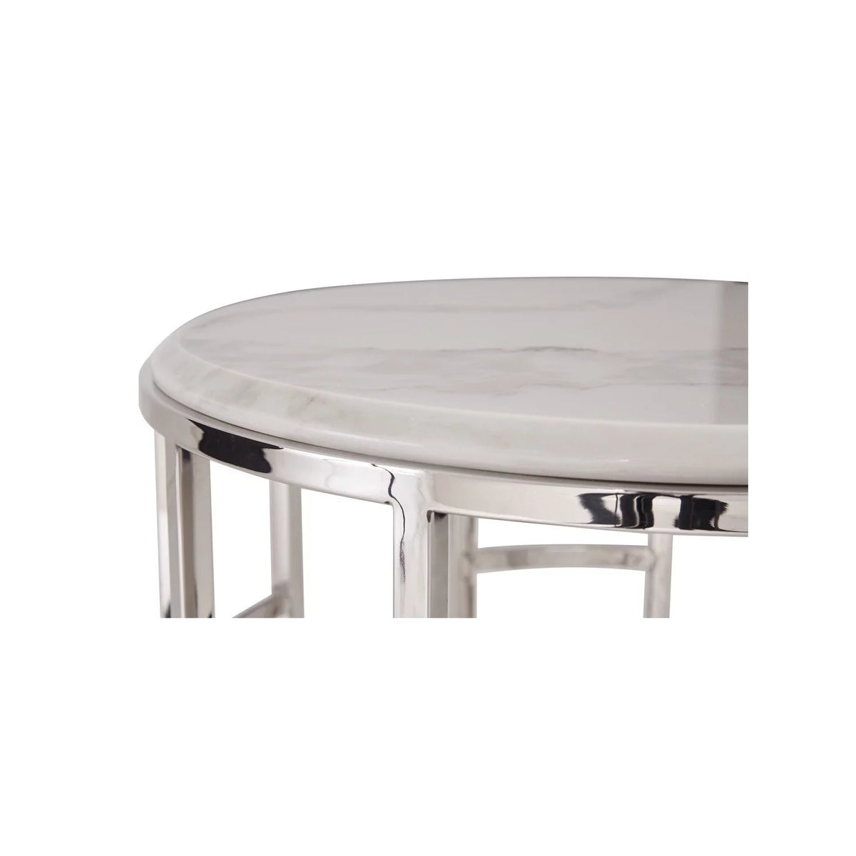 Round End Table with Marble Top V896