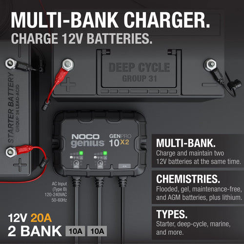 2-Bank 20A 12V Onboard Battery Charger S55393