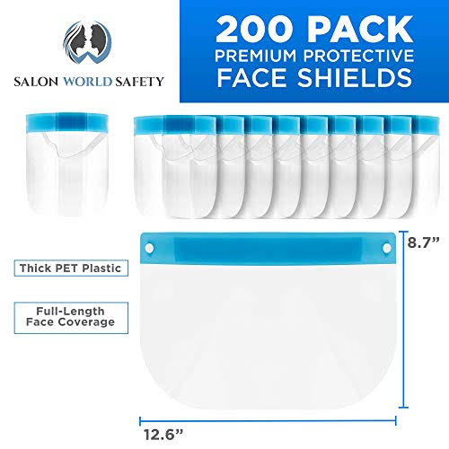 200 Face Shields 20 Packs of 10 K754715