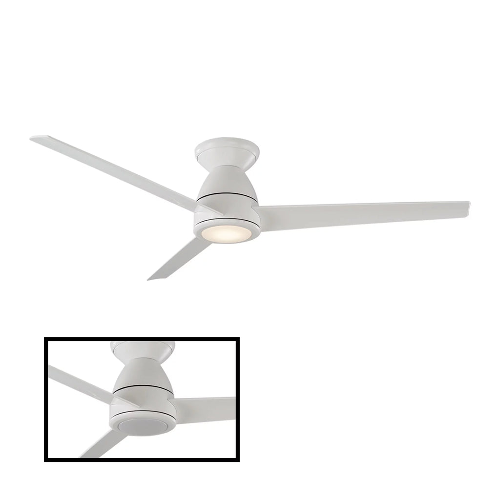 Matte White 52in 3-Blade Smart Ceiling Fan with LED Light Kit and Remote Control L3956