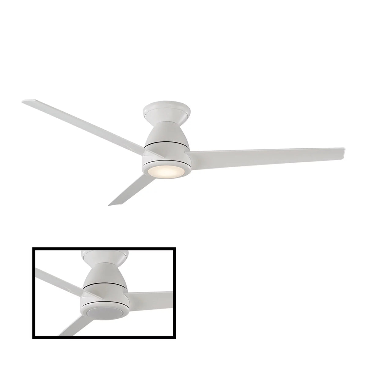 Matte White 52in 3-Blade Smart Ceiling Fan with LED Light Kit and Remote Control L3956
