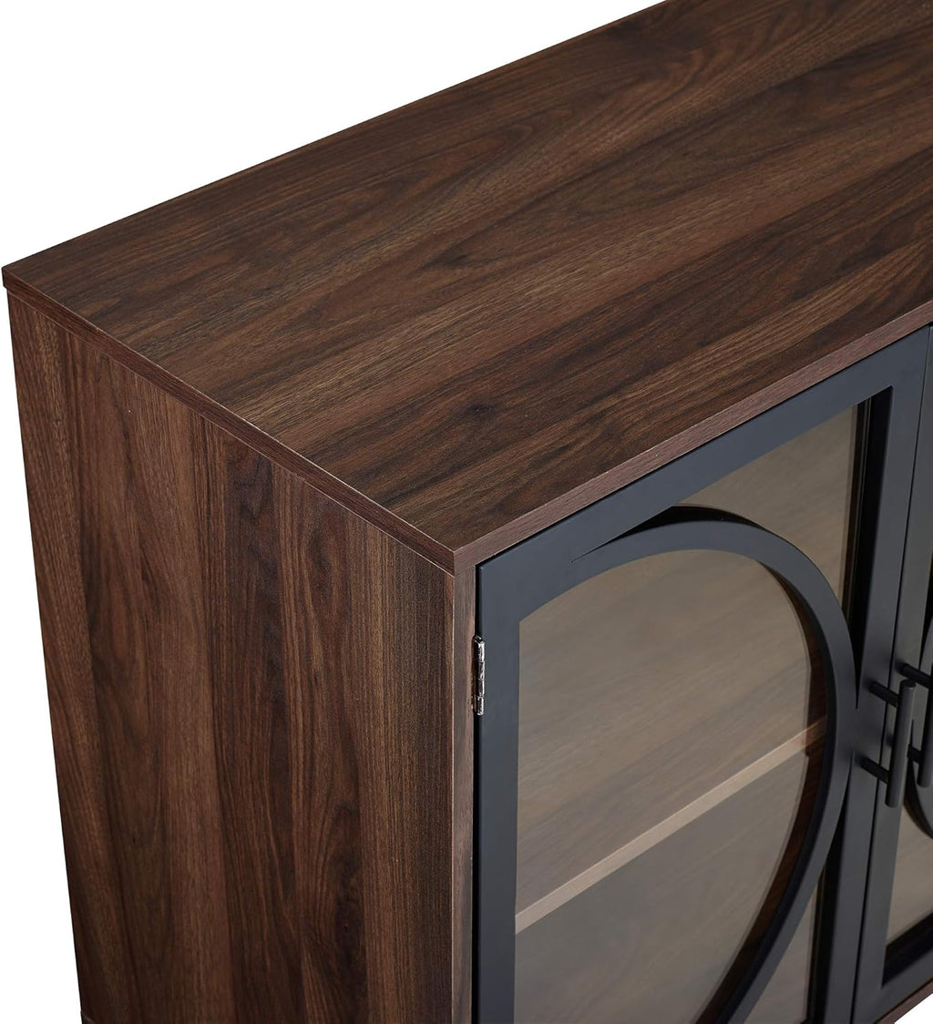 Industrial Buffet Storage Cabinet, 30 Inch, Dark Walnut F257