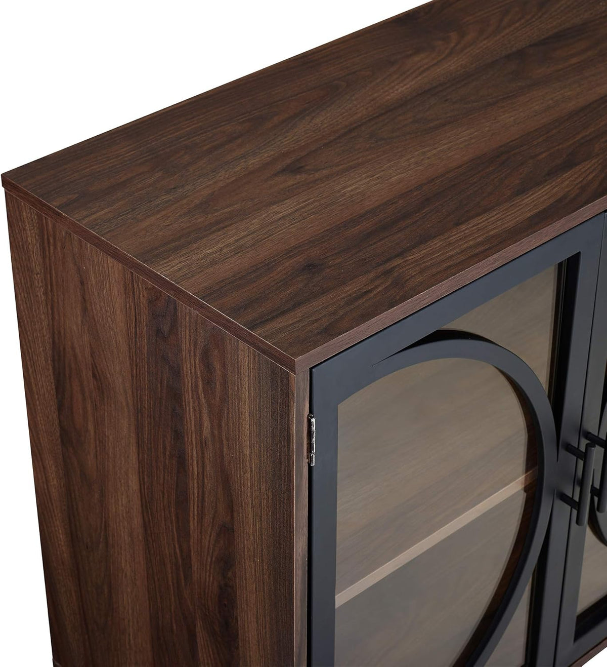 Industrial Buffet Storage Cabinet, 30 Inch, Dark Walnut F257