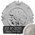 Hand-Painted Pot of Cream Crackle Ceiling Medallion L9441