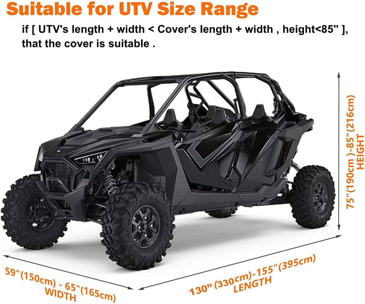 Heavy Duty Waterproof 4-6 Seater 4 Door UTV Cover with Reflective Strip M8705