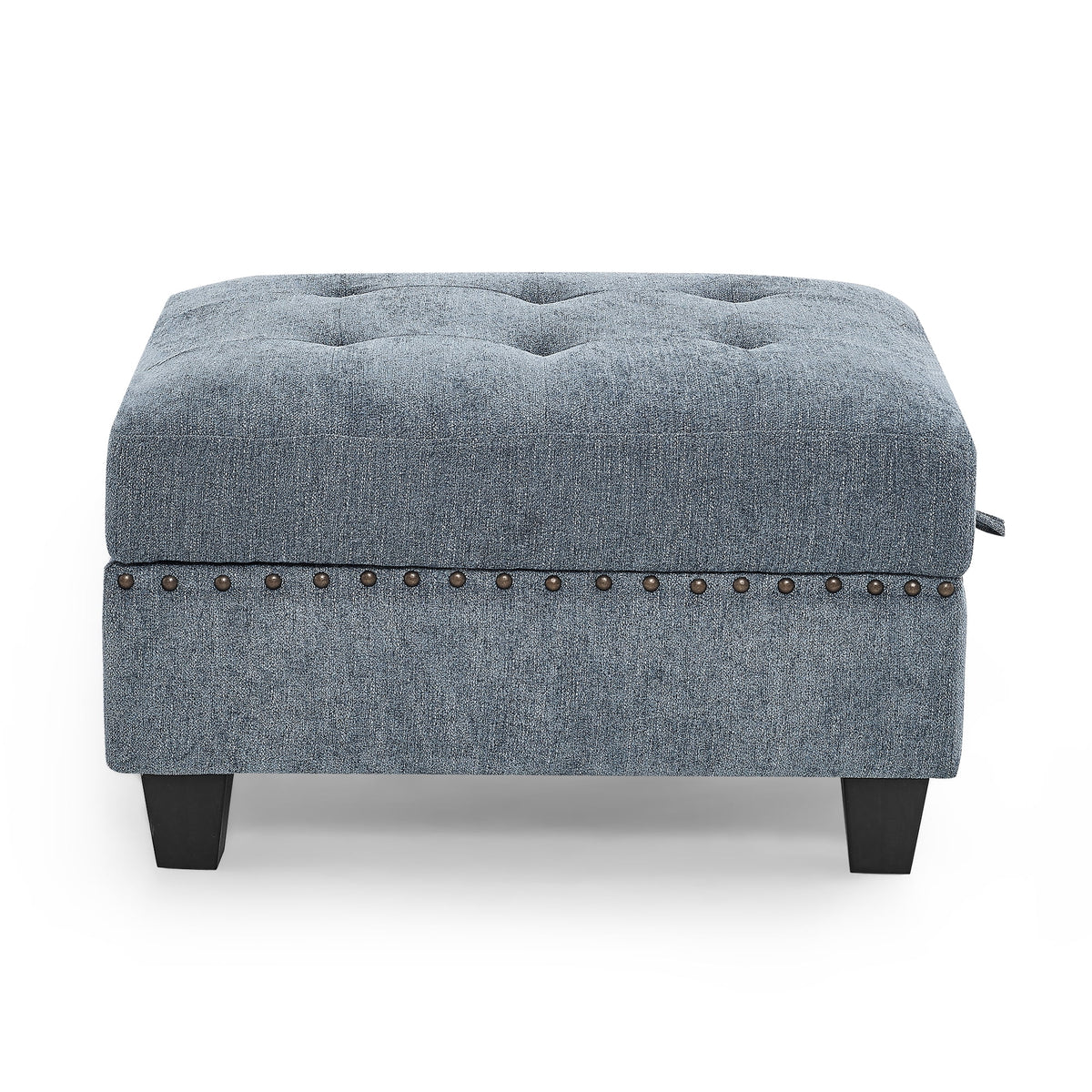 U Shape Modular Sectional Sofa with Seven Single Chair, Four Corner and One Ottoman, Navy Blue P66005