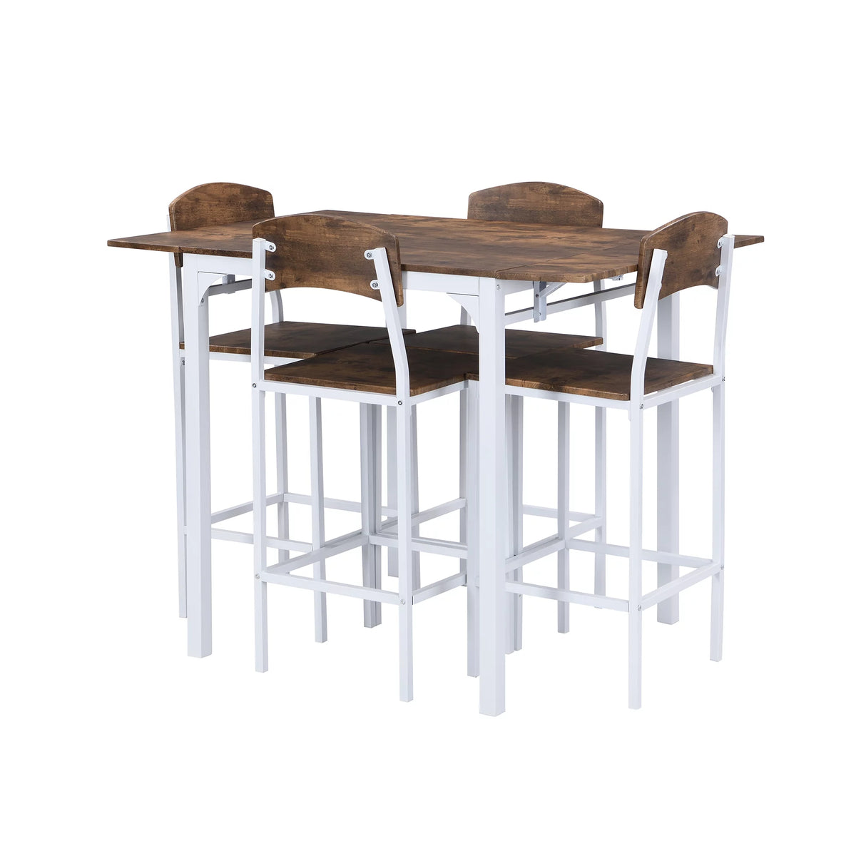 5 Piece Counter Height Dining Table Set with Drop Leaf and 4 Chairs I73203