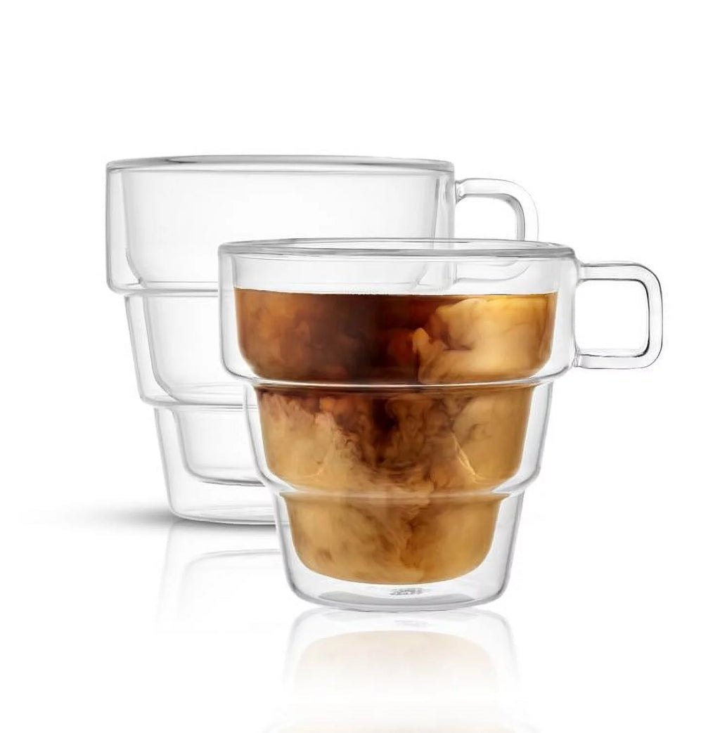 Double Wall Glass Coffee Mugs, 15.5 oz (Set of 2) G3649