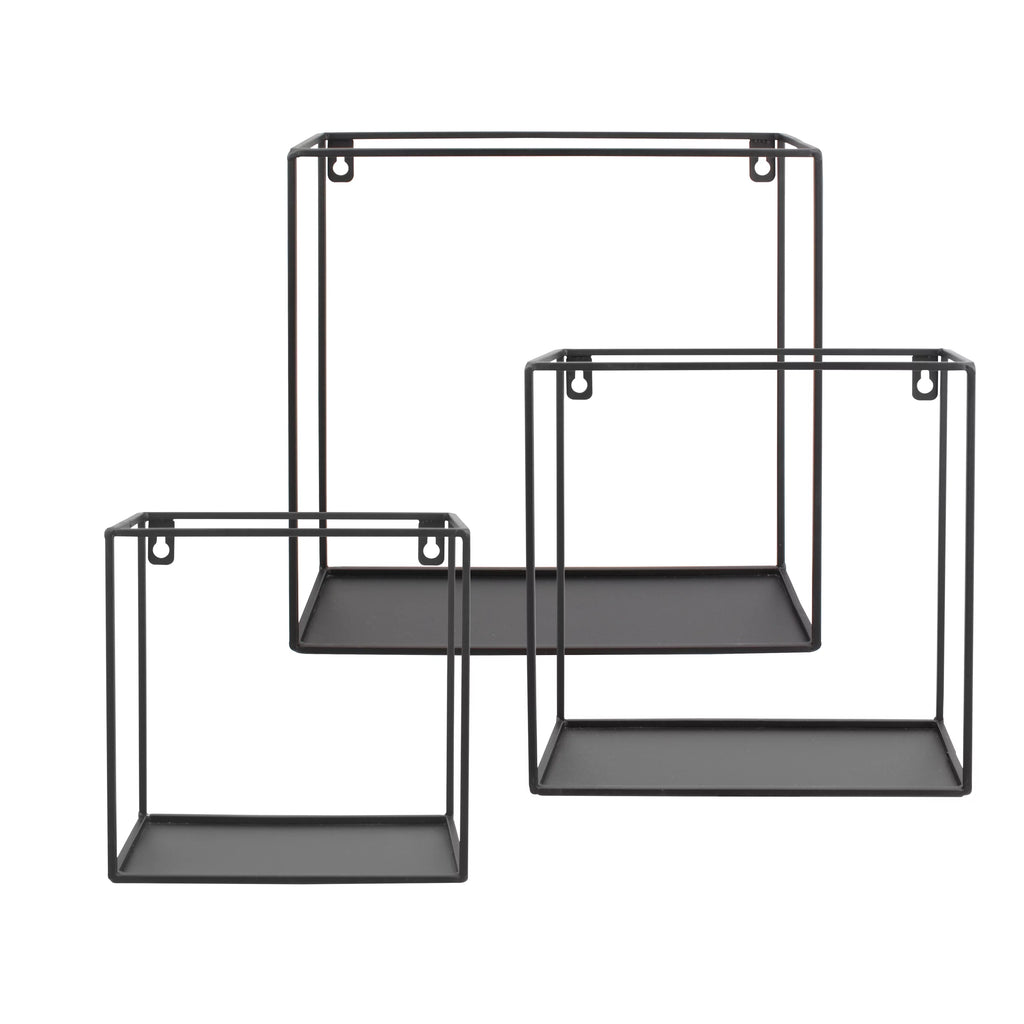 Wire Cube Shelf Set of 3 Shelves Black X54387