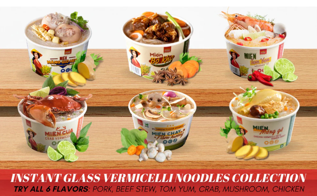 Instant Beef Stew Glass Noodle 9 Bowls 55g Fork Included M832089