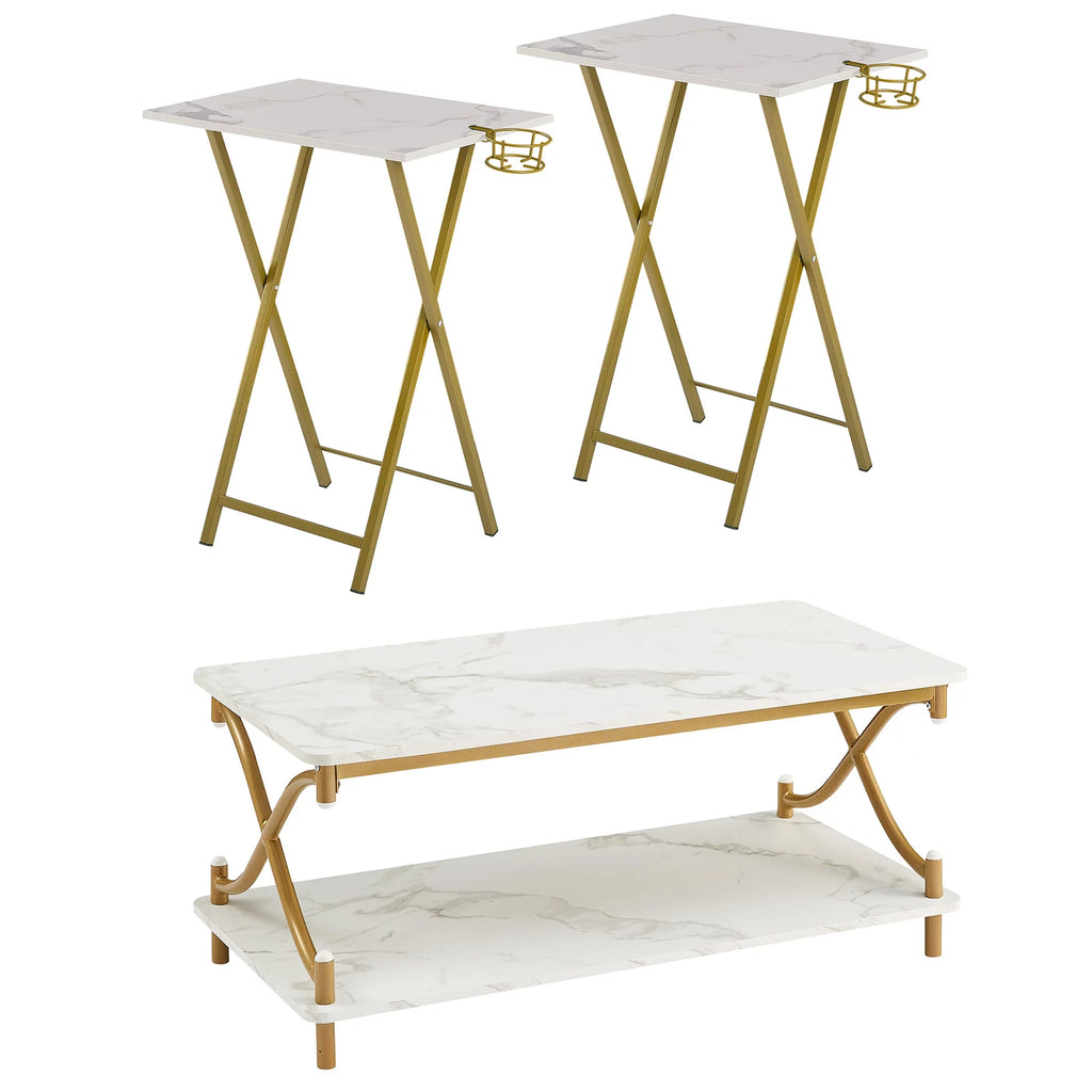 3-Piece Coffee Table Set with 2 TV Tray Table G40544