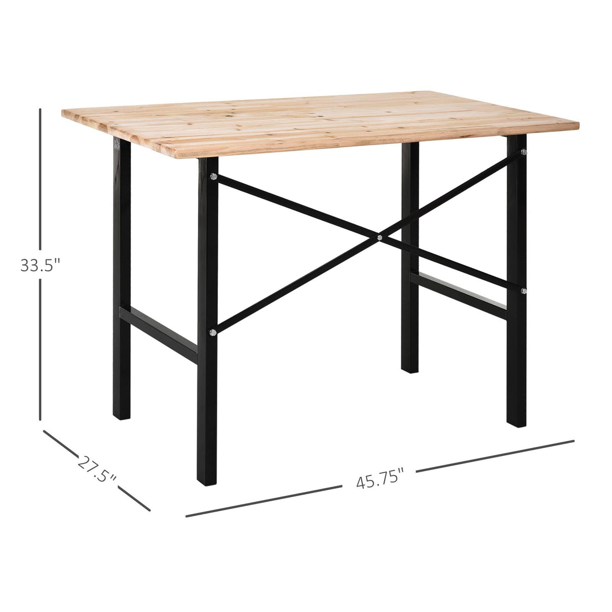 Fir Wood Work Table with X-Shape Bracket E4953