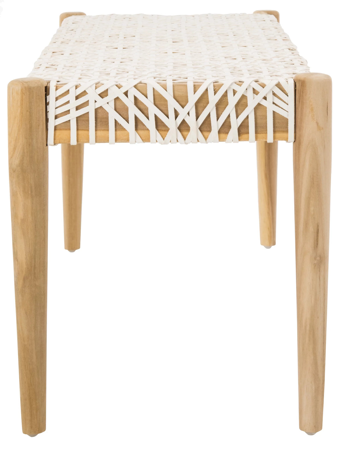 Cowhide Leather Tufted Bench I9507