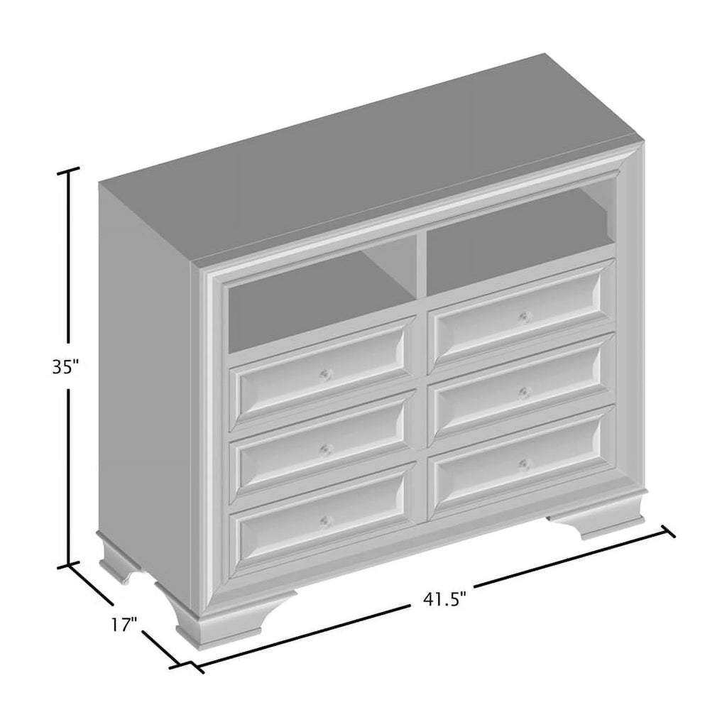 6 Drawer Wood TV Stand S181