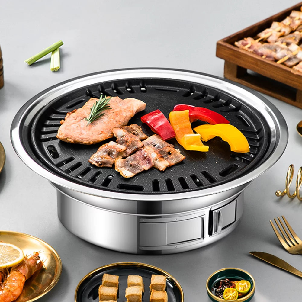 Charcoal Grill Non-stick Portable Stainless Steel BBQ Grill M53838