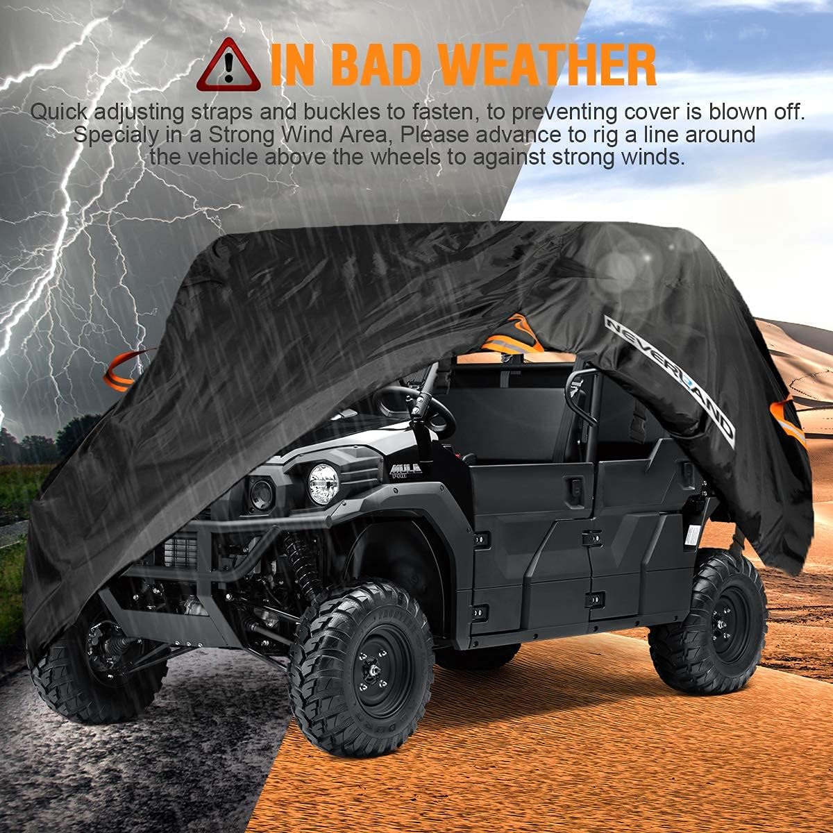Heavy Duty Waterproof 4-6 Seater 4 Door UTV Cover with Reflective Strip M8705