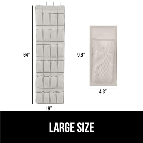 Over the Door Shoe Organizer, 24 Mesh Pockets, Black G4362