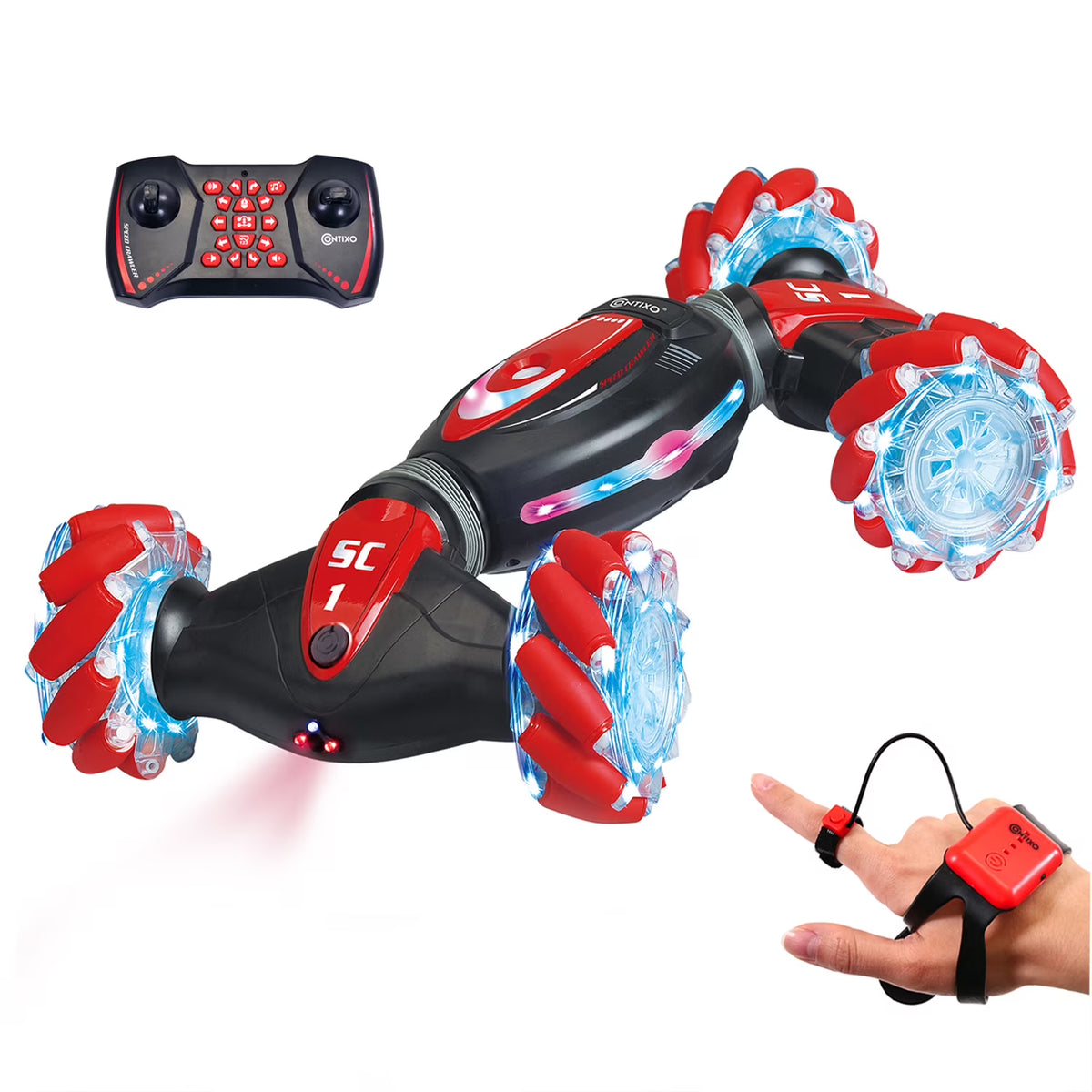 Red 4WD 2.4GHz Remote Control Stunt Car Y383
