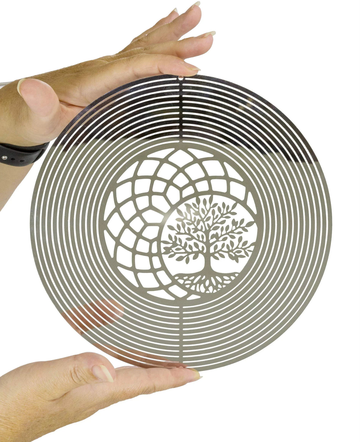 Tree of Life Dreamcatcher Kinetic Wind Spinner Outdoor Metal Hanging Spinners Large 3D Garden Art Wind Sculpture A837657