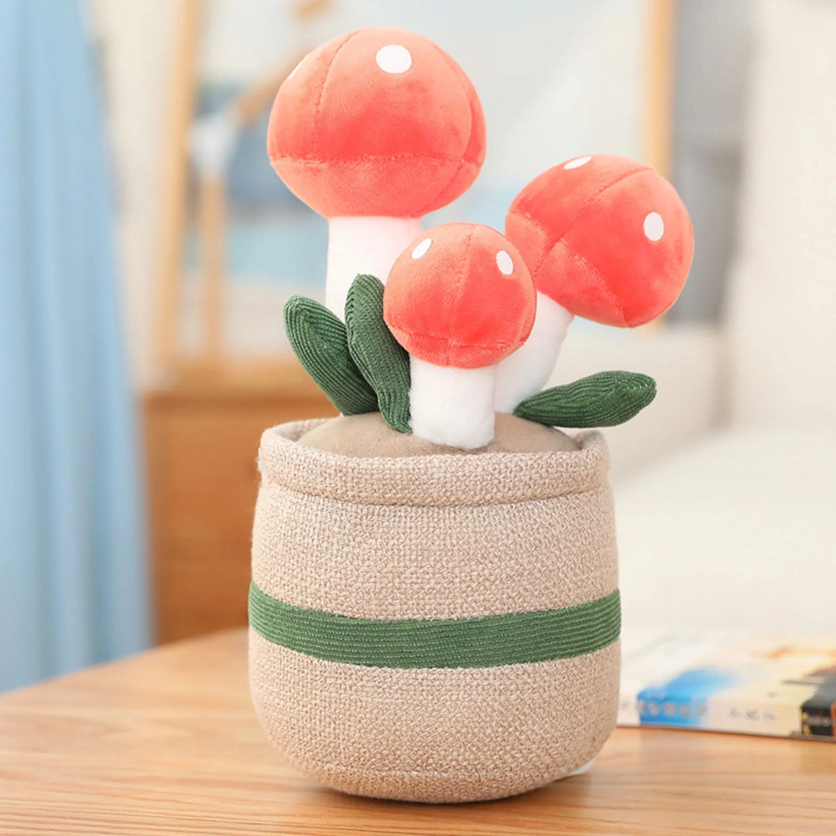 Mushrooms Simulation Potted Plush Toy Doll Plant Indoor Decoration Y6008
