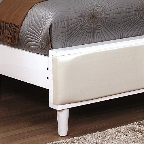 Faux Leather King Panel Bed in White X864