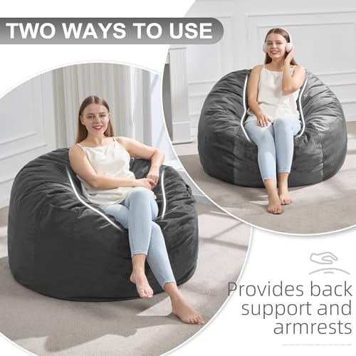 3FT Blue Velvet Memory Foam Bean Bag Chair J74012