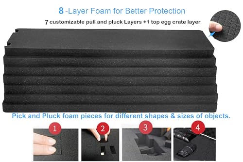 Waterproof Rolling Hard Case with Foam and Wheels D82915