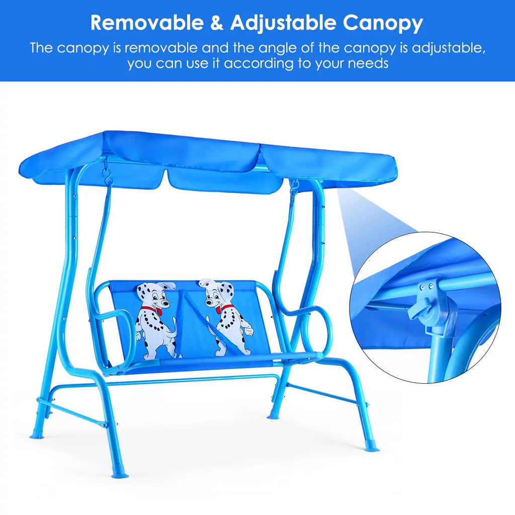 Kids 2 Person Patio Swing Chair with Canopy N3705